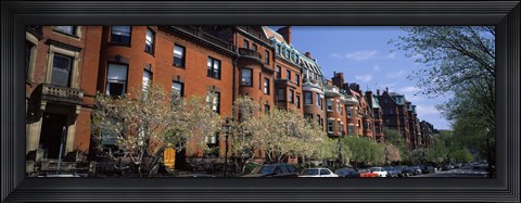 Framed Buildings in a street, Commonwealth Avenue, Boston, Suffolk County, Massachusetts, USA Print