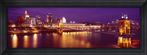 Framed USA, Ohio, Cincinnati, night Print