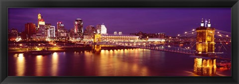 Framed USA, Ohio, Cincinnati, night Print