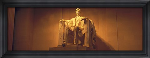 Framed USA, Washington DC, Lincoln Memorial, Low angle view of the statue of Abraham Lincoln Print
