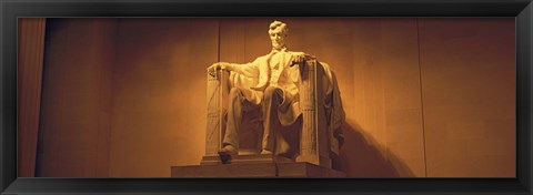 Framed USA, Washington DC, Lincoln Memorial, Low angle view of the statue of Abraham Lincoln Print