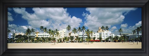 Framed Hotels on the beach, Art Deco Hotels, Ocean Drive, Miami Beach, Florida, USA Print