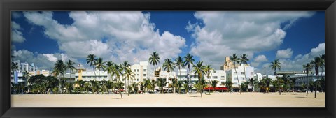 Framed Hotels on the beach, Art Deco Hotels, Ocean Drive, Miami Beach, Florida, USA Print