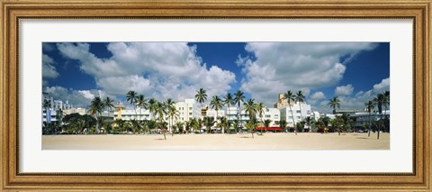 Framed Hotels on the beach, Art Deco Hotels, Ocean Drive, Miami Beach, Florida, USA Print