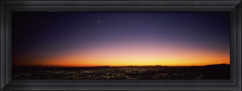 Framed Aerial view of a city, San Fernando Valley, Los Angeles, California, USA Print