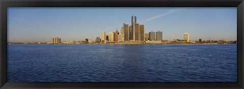 Framed Skyscrapers on the waterfront, Detroit, Michigan, USA Print