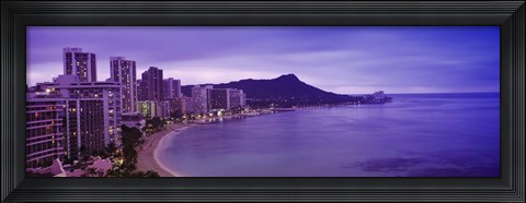 Framed Diamond Head, Waikiki, Oahu, Honolulu, Hawaii Print