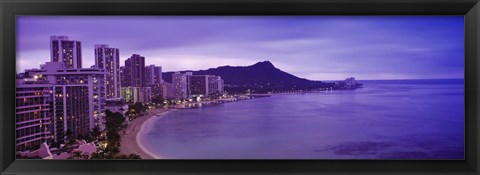 Framed Diamond Head, Waikiki, Oahu, Honolulu, Hawaii Print