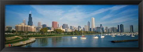 Framed Skyscrapers in a city, Chicago, Illinois Print