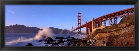 Framed Bridge across the bay, San Francisco Bay, Golden Gate Bridge, San Francisco, Marin County, California, USA Print