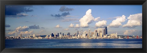 Framed Buildings at the waterfront, Elliott Bay, Seattle, King County, Washington State, USA, 1996 Print
