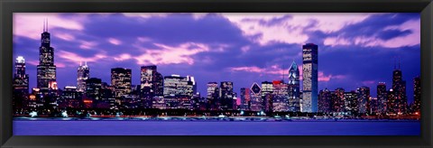 Framed Sunset Chicago IL USA Print