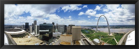 Framed Buildings in a city, Gateway Arch, St. Louis, Missouri, USA Print