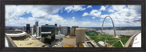 Framed Buildings in a city, Gateway Arch, St. Louis, Missouri, USA Print
