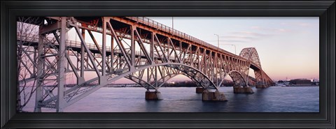 Framed Bridge across a river, South Grand Island Bridge, Niagara River, Grand Island, Erie County, New York State, USA Print