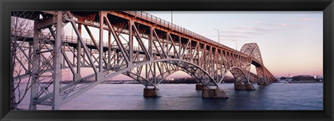 Framed Bridge across a river, South Grand Island Bridge, Niagara River, Grand Island, Erie County, New York State, USA Print