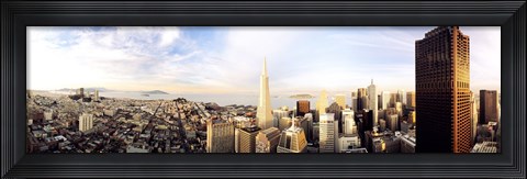 Framed High angle view of a city, Transamerica Building, San Francisco, California, USA Print