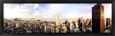 Framed High angle view of a city, Transamerica Building, San Francisco, California, USA Print