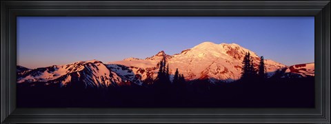 Framed Sunset Mount Rainier Seattle WA Print