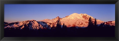 Framed Sunset Mount Rainier Seattle WA Print