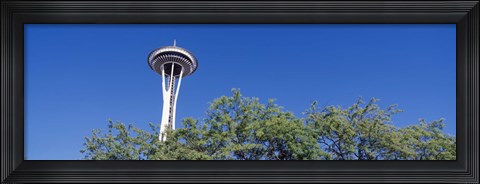 Framed Low angle view of a tower, Space Needle, Seattle Center, Seattle, King County, Washington State, USA Print
