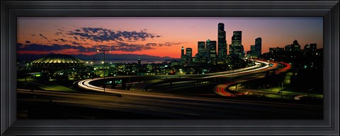 Framed Sunset Puget Sound &amp; Seattle skyline WA USA Print