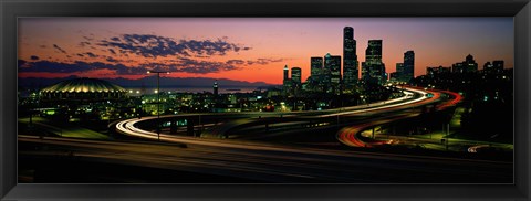 Framed Sunset Puget Sound &amp; Seattle skyline WA USA Print