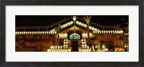 Framed Christmas Lights, Phoenix, Arizona Print