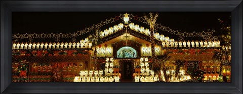 Framed Christmas Lights, Phoenix, Arizona Print