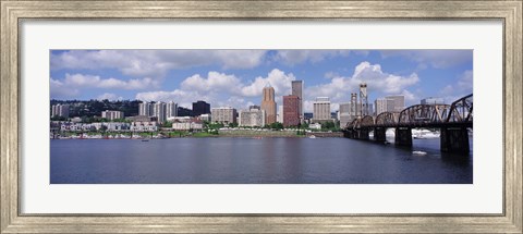 Framed USA, Oregon, Portland, Willamette River Print