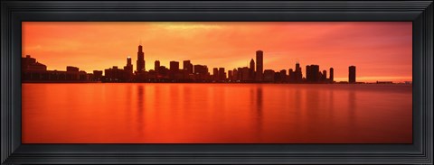 Framed USA, Illinois, Chicago, sunset Print