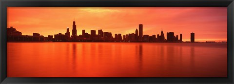 Framed USA, Illinois, Chicago, sunset Print