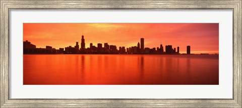 Framed USA, Illinois, Chicago, sunset Print