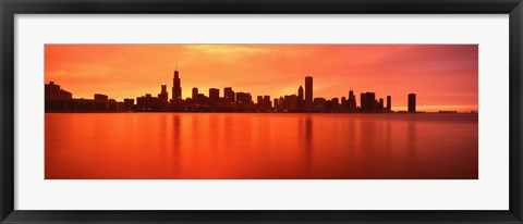 Framed USA, Illinois, Chicago, sunset Print