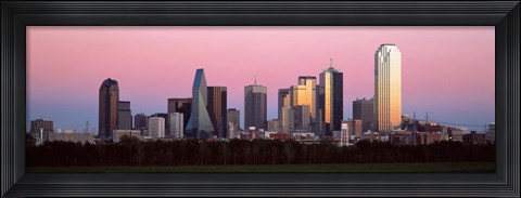 Framed Twilight, Dallas, Texas, USA Print