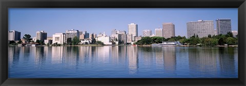 Framed Panoramic View Of The Waterfront And Skyline, Oakland, California, USA Print