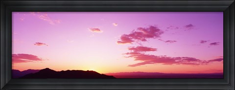 Framed Silhouette of mountains at sunset, South Mountain Park, Phoenix, Arizona, USA Print