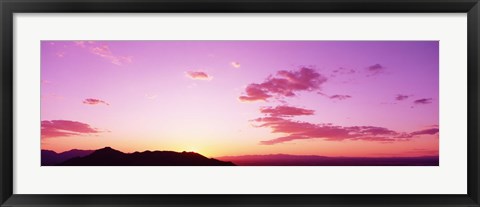 Framed Silhouette of mountains at sunset, South Mountain Park, Phoenix, Arizona, USA Print