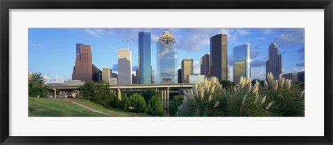 Framed Aerial View of Houston Skyscrapers, Texas Print