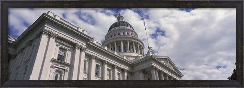 Framed USA, California, Sacramento, Low angle view of State Capitol Building Print