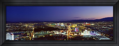 Framed Cityscape at night, The Strip, Las Vegas, Nevada, USA Print