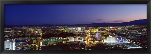 Framed Cityscape at night, The Strip, Las Vegas, Nevada, USA Print