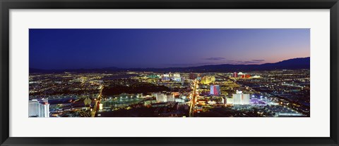 Framed Cityscape at night, The Strip, Las Vegas, Nevada, USA Print