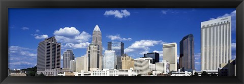 Framed Skyscrapers in a city, Charlotte, Mecklenburg County, North Carolina, USA Print