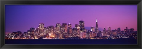 Framed San Francisco, California (night) Print