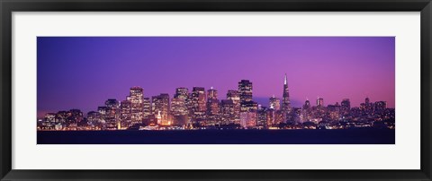 Framed San Francisco, California (night) Print