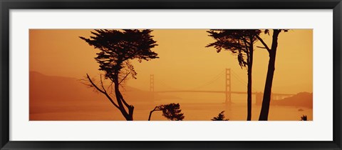 Framed Golden Gate Bridge Through the Fog Print