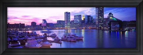 Framed Sunset, Inner Harbor, Baltimore, Maryland, USA Print