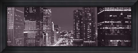 Framed Wacker Drive, River, Chicago, Illinois, USA Print