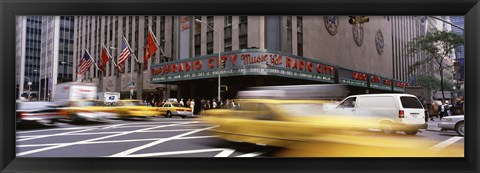 Framed Cars in front of a building, Radio City Music Hall, New York City, New York State, USA Print